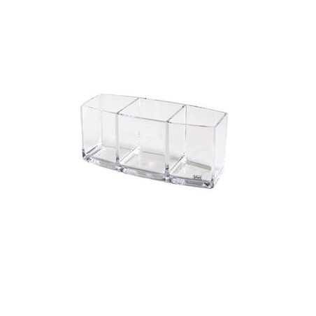 Desk organizer da scrivania bicchiere portapenne a 3 scomparti in acrilico
