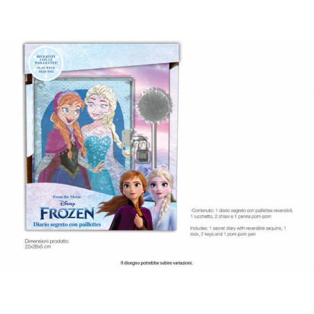 Diario segreto Frozen + penna paillettes