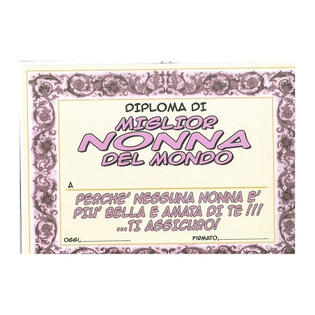 Diploma Gadgets  Miglior NONNA