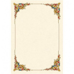 Diplomi in pergamena 17x24 Cornice  fiorata colorata