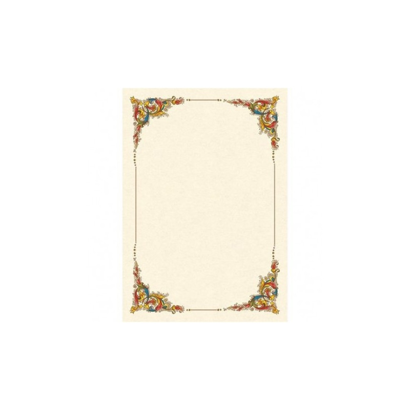 Diplomi in pergamena 17x24 Cornice  fiorata colorata