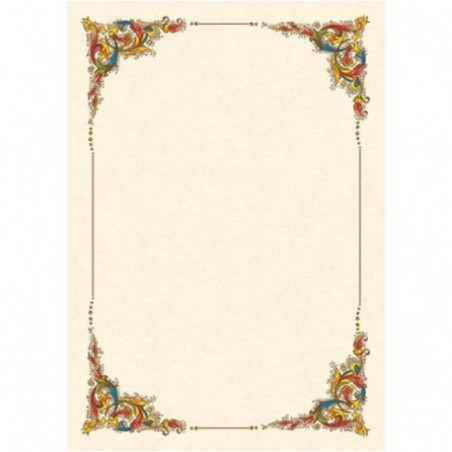 Diplomi in pergamena 17x24 Cornice  fiorata colorata
