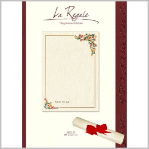 Diplomi in pergamena A4 Cornice angolo fiori 12fg