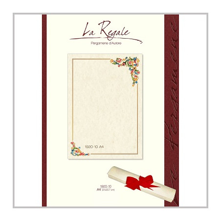 Diplomi in pergamena A4 Cornice angolo fiori 12fg