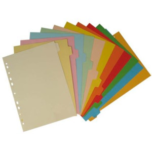 Divisori in cartoncino A5 6 colori 6pz