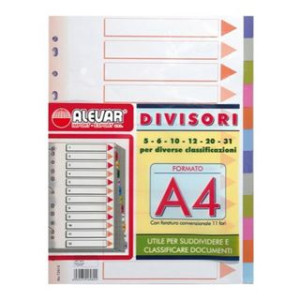 Divisori numerati da 1-12 polipropilene