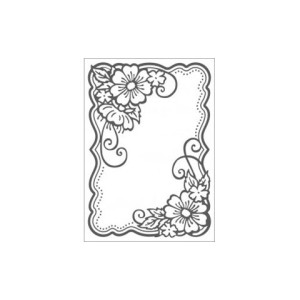 Embossing effetto rilievo 2d cornice fiori