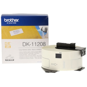 Etichette Brother 38mm x 90mm NERO/BIANCO - 400PZ compatibile