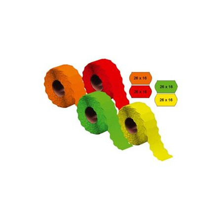 Etichette per prezzatrici 26x16 rett. fluo giallo