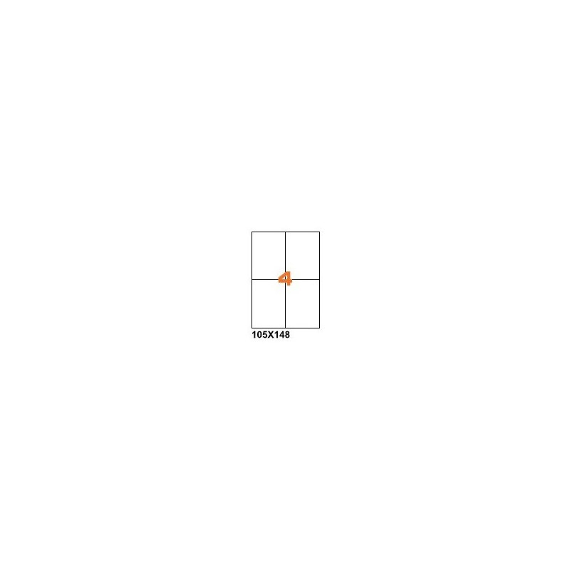 Etichette su A4 105x148 poliestere bianco opaco x laser 70ff