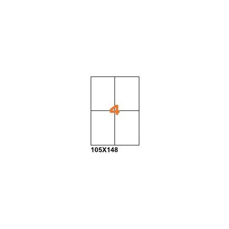 Etichette su A4 105x148 poliestere bianco opaco x laser 70ff
