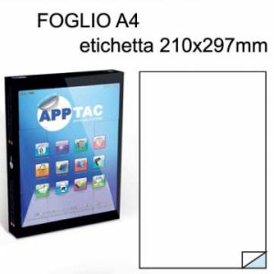 Etichette su A4 210x297 poliestere trasparente opaco x laser 50ff