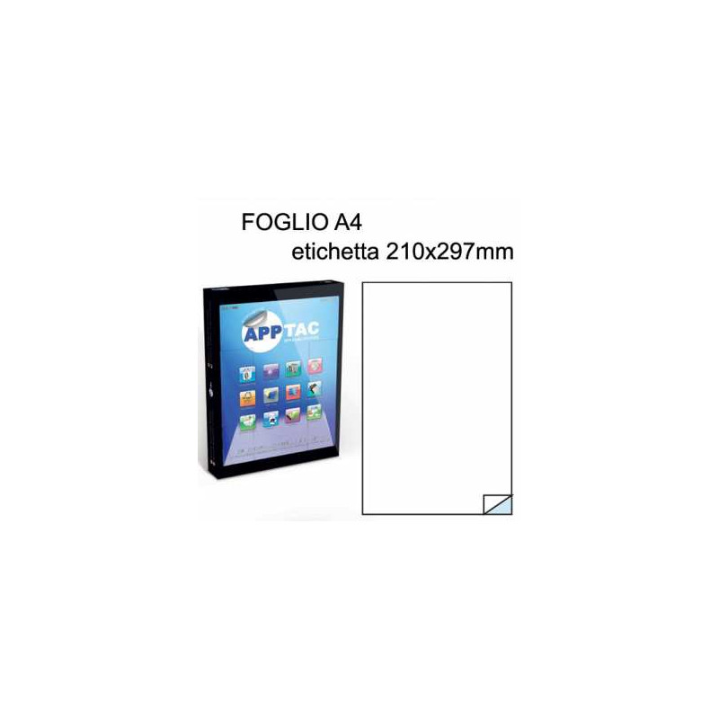 Etichette su A4 210x297 poliestere trasparente opaco x laser 50ff