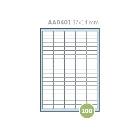 Etichette su A4 37X14 100fg 100 etichette a foglio