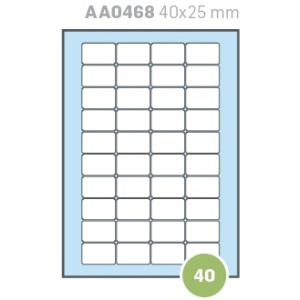 Etichette su A4 40x25 100fg 40 etichette a foglio