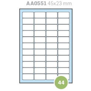 Etichette su A4 45x23 100fg 44 etichette a foglio