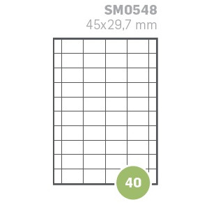 Etichette su A4 45x29,7 100fg 40 etichette a foglio