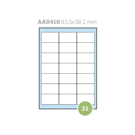 Etichette su A4 63,5x38,1 100fg 21 etichette a foglio