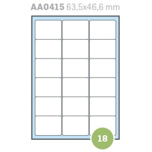 Etichette su A4 63,5x46,5 100fg  18 etichette a foglio
