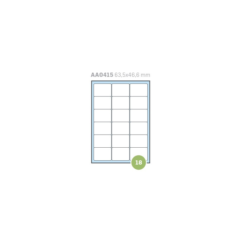 Etichette su A4 63,5x46,5 100fg  18 etichette a foglio