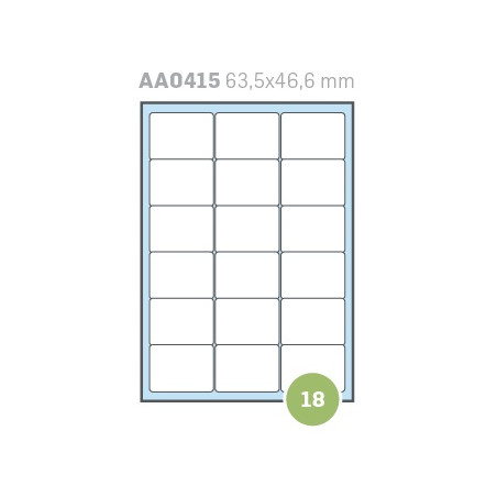 Etichette su A4 63,5x46,5 100fg  18 etichette a foglio
