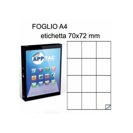 Etichette su A4 70X72 100fg 12 etichette a foglio