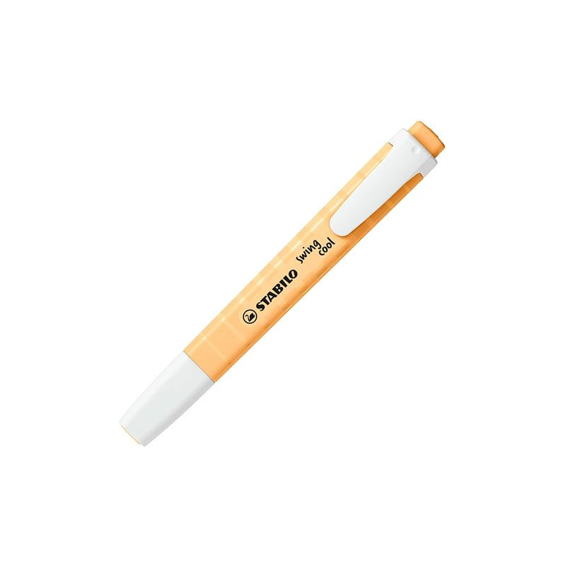 Evidenziatore a penna Stabilo Swing Cool con clip tecnologia anti dry-out col. pastello Arancio Papaya