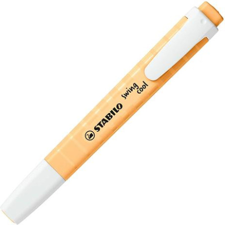 Evidenziatore a penna Stabilo Swing Cool con clip tecnologia anti dry-out col. pastello Arancio Papaya