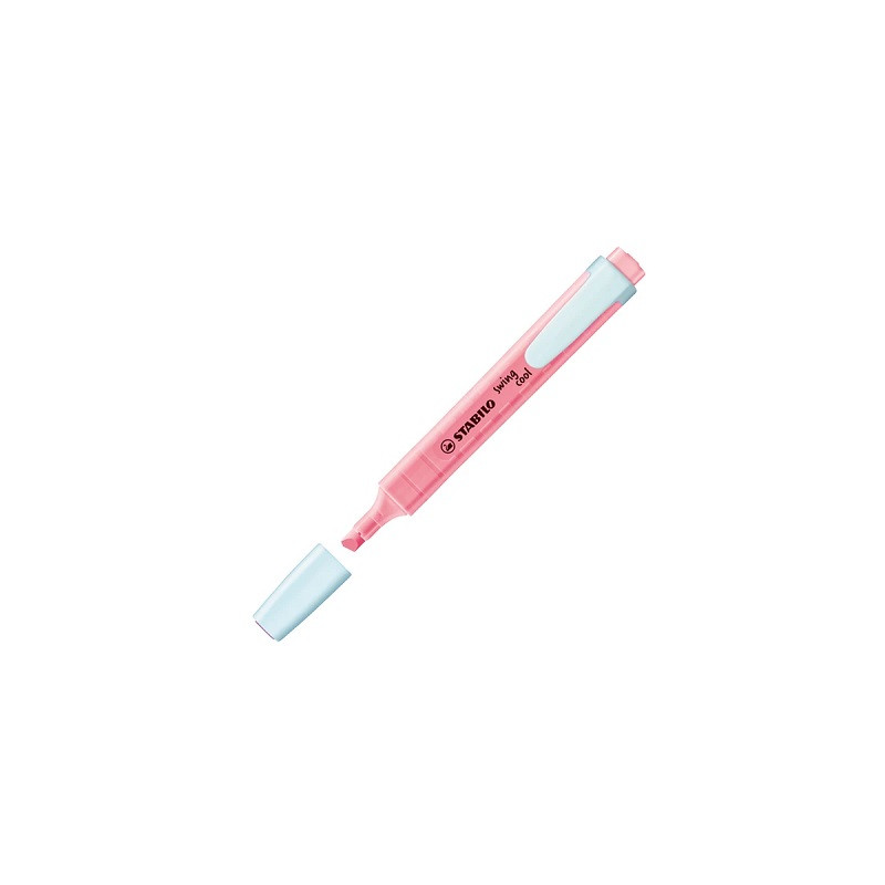 Evidenziatore a penna Stabilo Swing Cool con clip tecnologia anti dry-out col. pastello Fior di Ciliegio