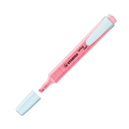 Evidenziatore a penna Stabilo Swing Cool con clip tecnologia anti dry-out col. pastello Fior di Ciliegio