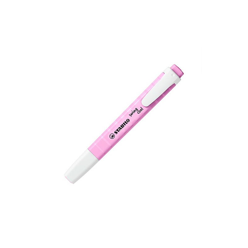 Evidenziatore a penna Stabilo Swing Cool con clip tecnologia anti dry-out col. pastello Fucsia