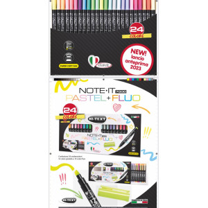 Evidenziatore Fibracolor HI-TEXT pastello + fluo 24pz