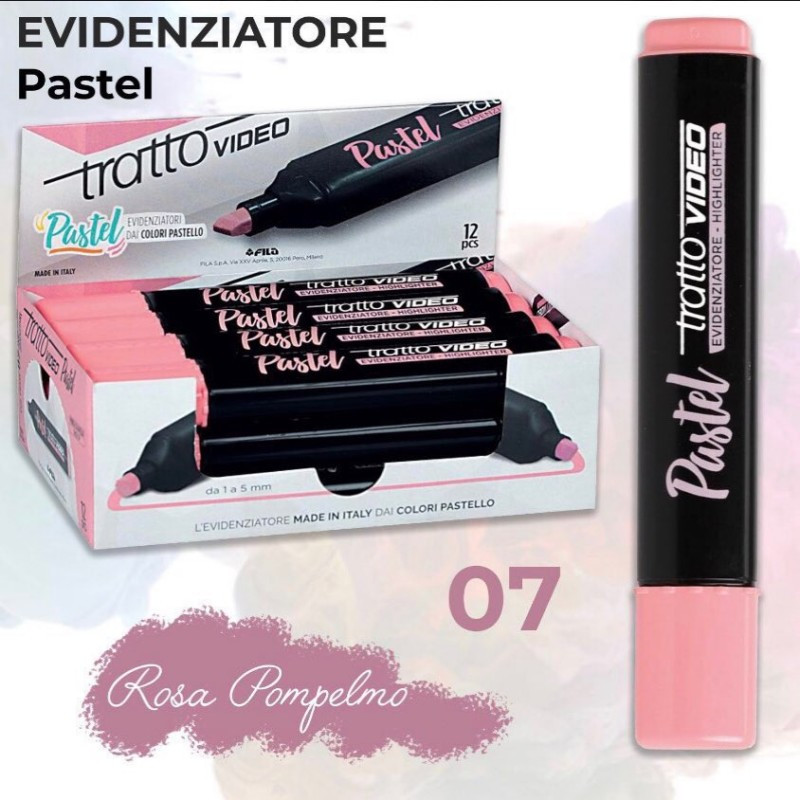Evidenziatore Tratto video Pastello colore rosa pompelmo