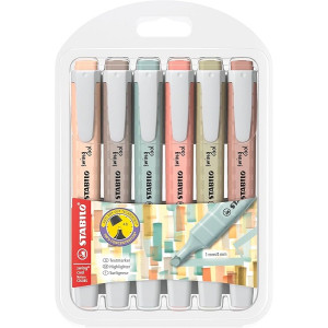 Evidenziatori a penna Stabilo Swing Cool con clip tecnologia anti dry-out 6pz