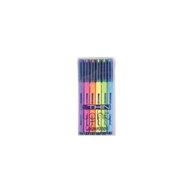 Evidenziatori fluo Thin Light colourbook 6pz