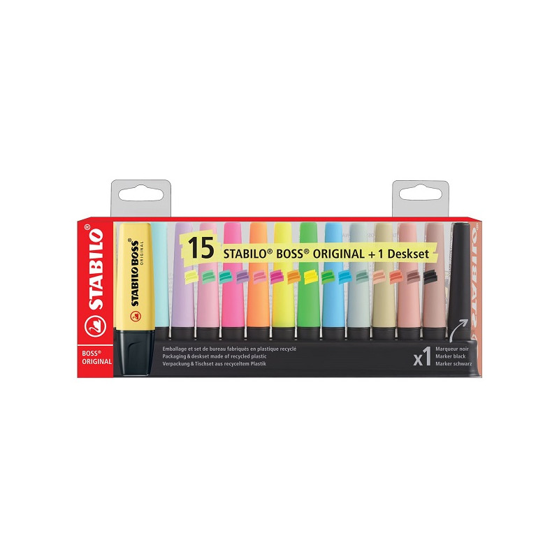 Evidenziatori Stabilo Boss 15 colori assortiti