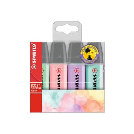 Evidenziatori Stabilo Boss 4 colori assortiti tenui
