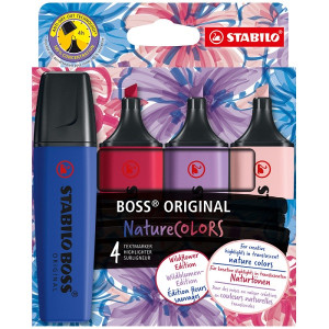 Evidenziatori Stabilo Boss 4 colori assortiti tenui