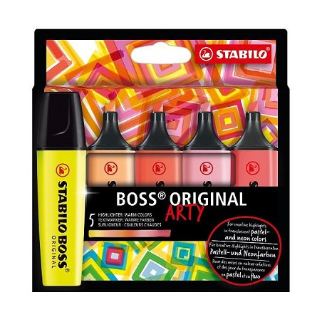 Evidenziatori Stabilo Boss 5pz colori caldi