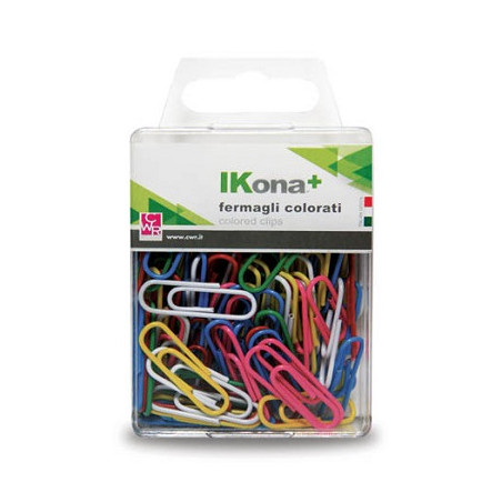Fermagli colorati plastificati 28mm n.3 40pz