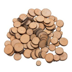 Fettine di legno tonde 100pz assortiti