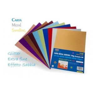 Fogli di carta metallizzata  190gr 20x30 colori assort. 10pz