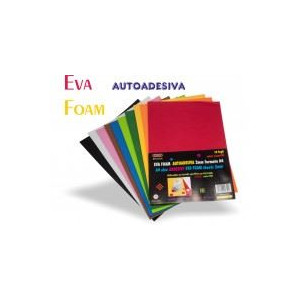 Fogli di Gomma eva A4 10pz assortiti  adesivi