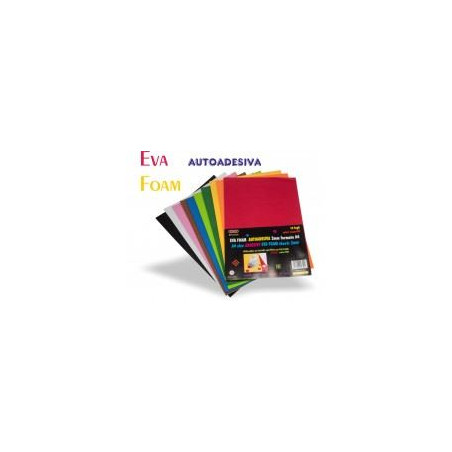 Fogli di Gomma eva A4 10pz assortiti  adesivi