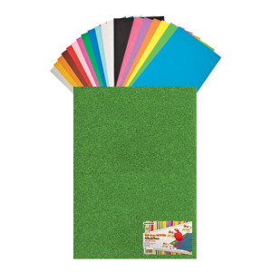 Foglio di Gomma eva 40x60 bianco glitter