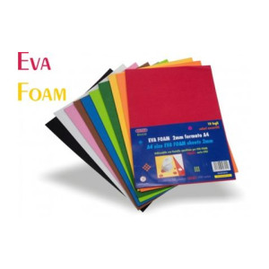 Foglio di gomma eva A4 colori assort. 10pz
