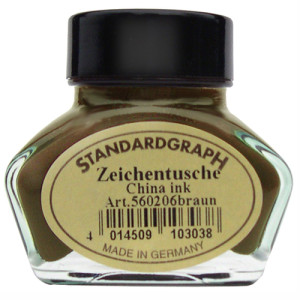 Inchiostro in boccetta x stilo marrone 30ml