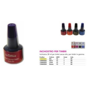 Inchiostro per timbri Rosso 30ml