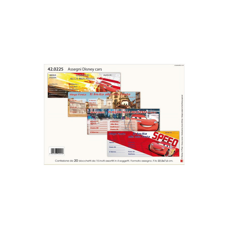 Inviti Cars 15pz