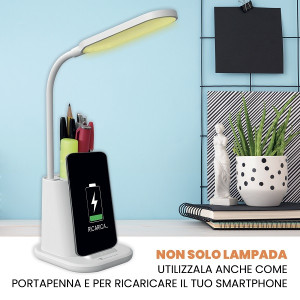 LAMPADA DA TAVOLO CON RICARICA WIRELESS TECHMADE